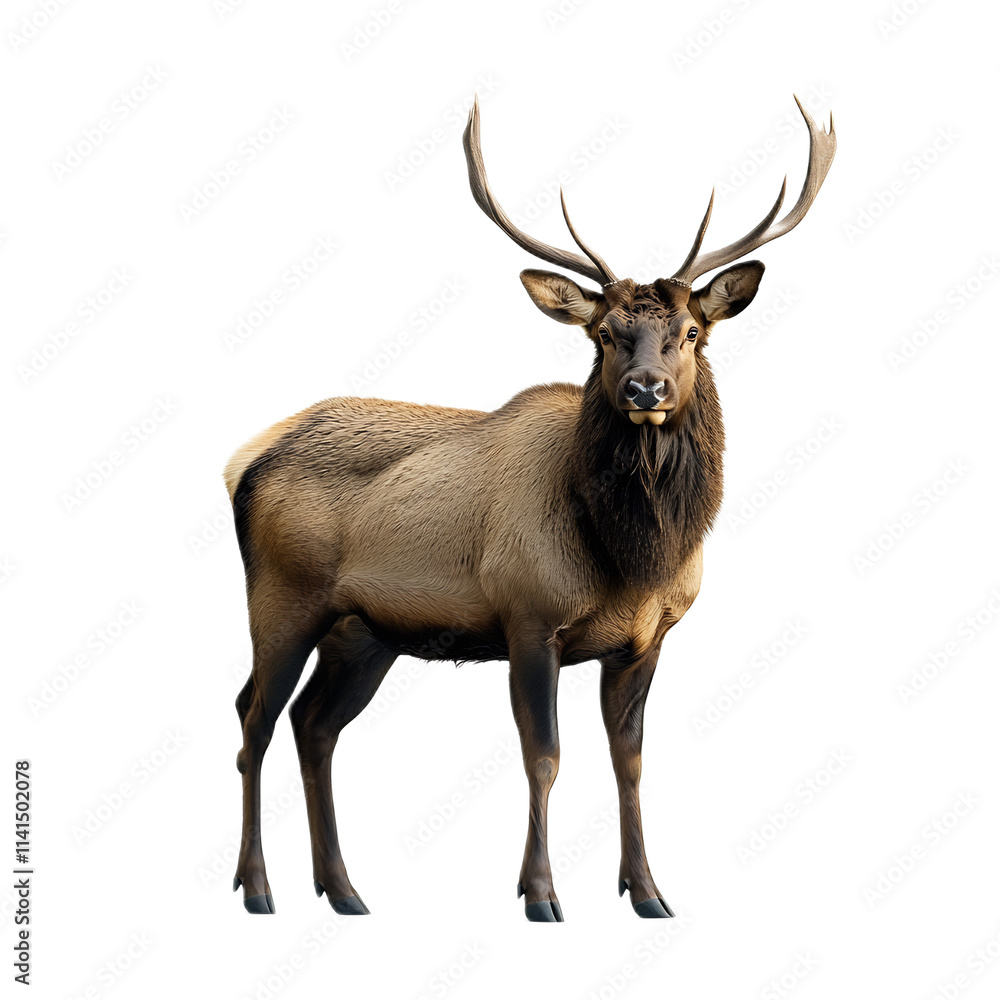 Majestic Elk Standing Tall in Natural Wilderness Landscape Majestic Elk Standing Tall in Natural Wilderness Landscape