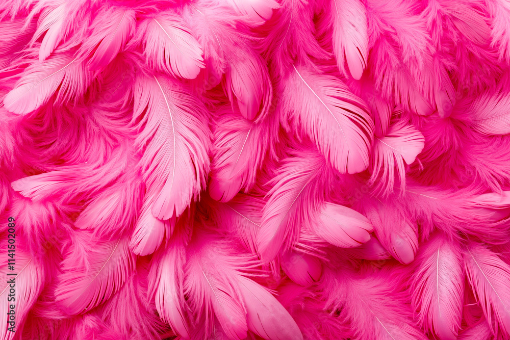 A bunch of pink feathers on a pink background A bunch of pink feathers on a pink background
