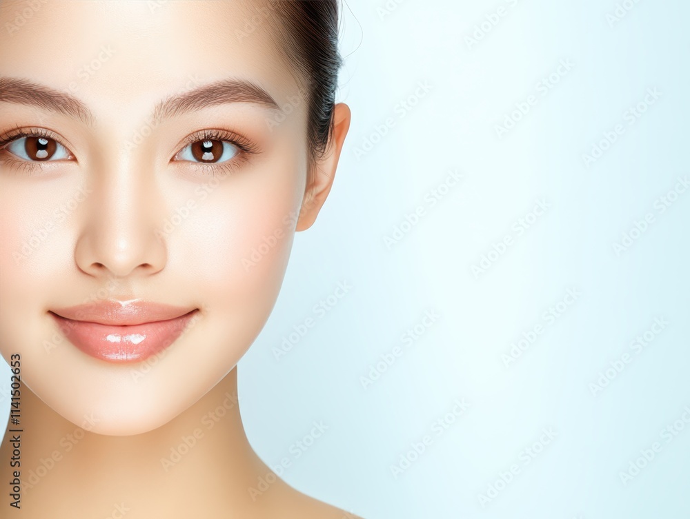 Radiant woman with a bright, genuine smile, portrait of happiness and joy smiling