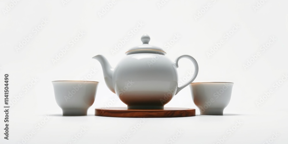Delicate Chinese tea set elegantly arranged on a rustic wooden tray, inviting warmth and tradition during a joyful celebration of Chinese New Year with friends and family Delicate Chinese tea set elegantly arranged on a rustic wooden tray, inviting warmth and tradition during a joyful celebration of Chinese New Year with friends and family