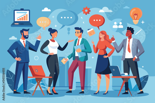 Entrepreneurs collaborate, discussing agreements and strategies in a vibrant office environment, Entrepreneurs make agreements, express opposing opinions, argue and compromise