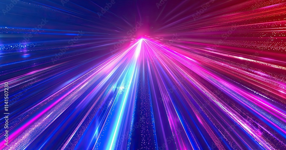Fototapeta premium A vibrant burst of colorful light rays creating a dynamic, energetic atmosphere.