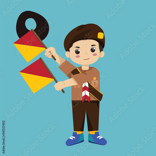 Semaphore O Scout Sign Code Alphabet little BOY
