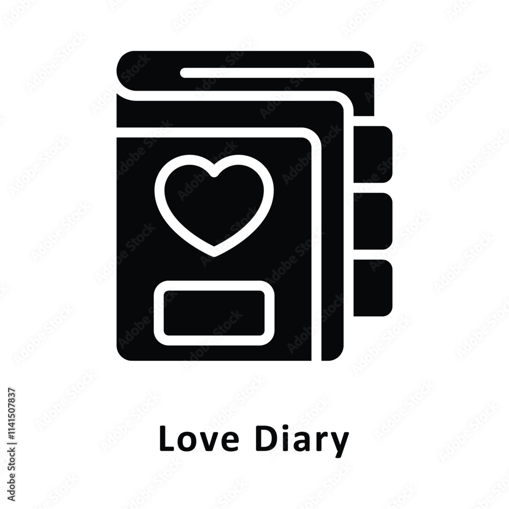 Love Dairy Vector Gylph Icon. Eps 10 File Love Dairy Vector Gylph Icon. Eps 10 File