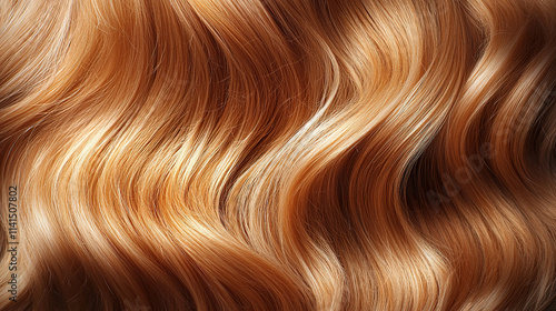 Close-up of wavy blonde hair for product dvertisement shampoo cosmetics photo