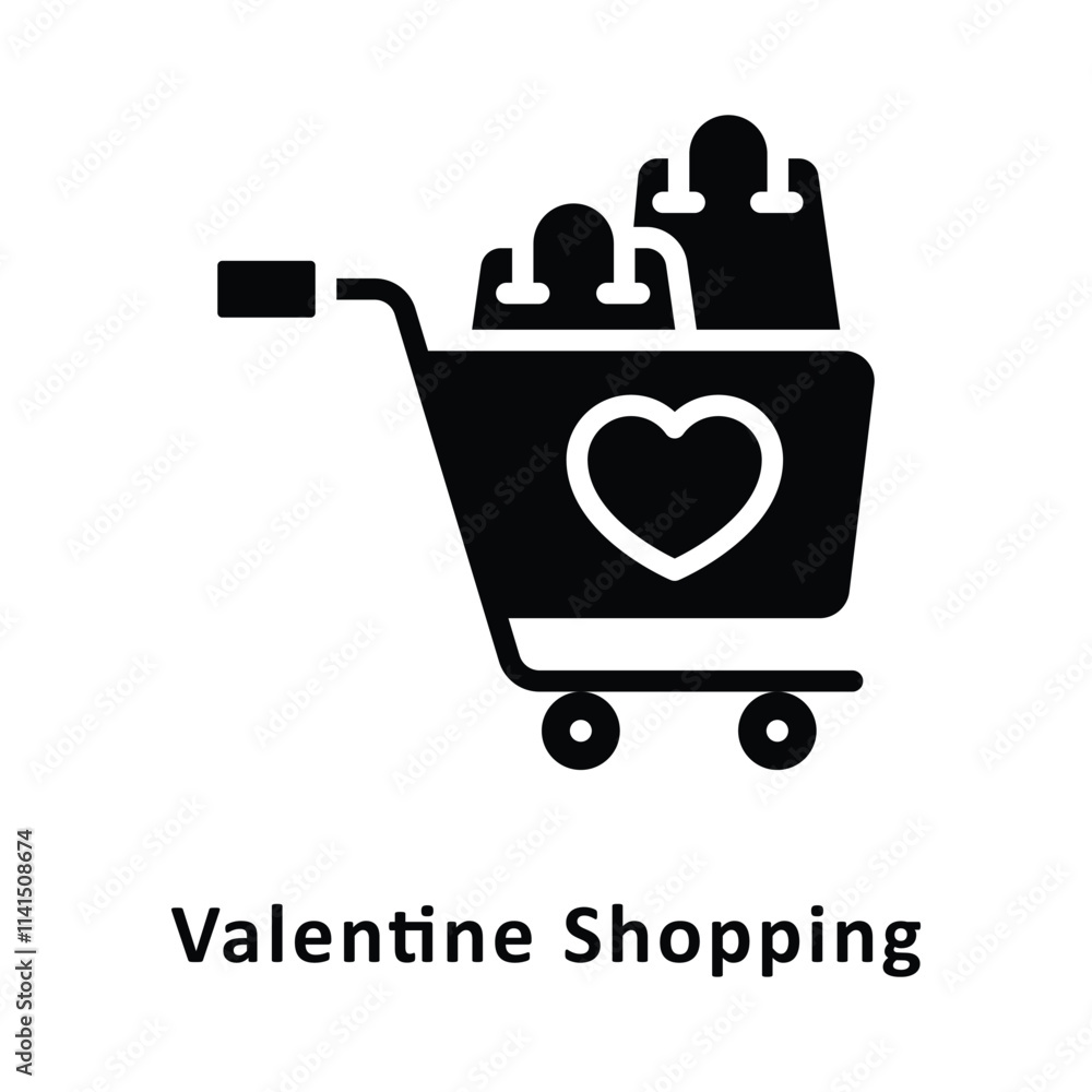 valentine Shopping Vector Gylph Icon. Eps 10 File valentine Shopping Vector Gylph Icon. Eps 10 File