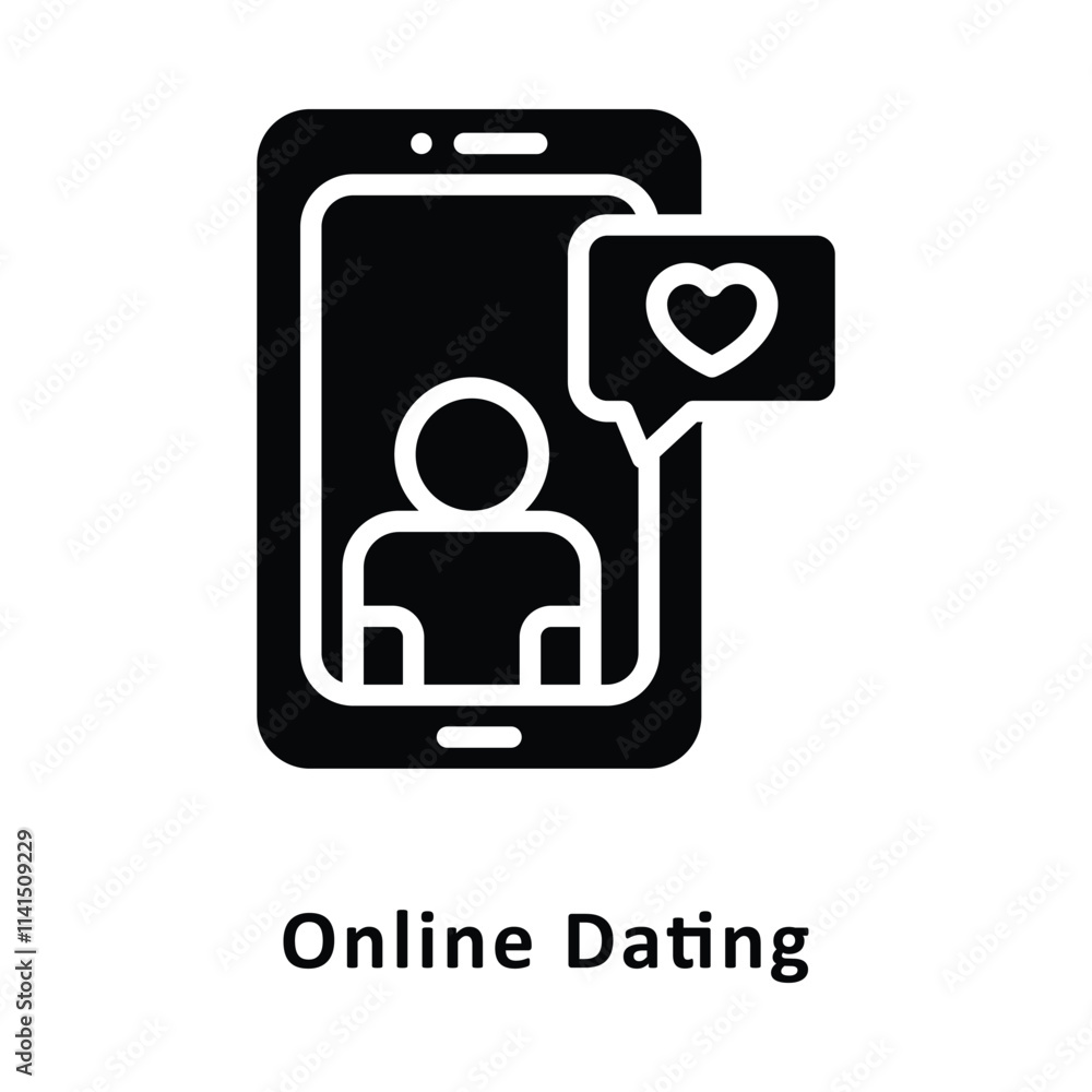 Online Dating Vector Gylph Icon. Eps 10 File Online Dating Vector Gylph Icon. Eps 10 File