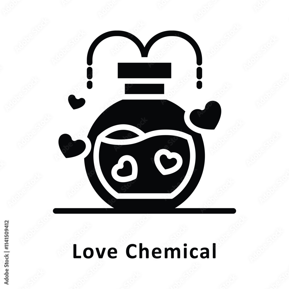 Love Chemical Vector Gylph Icon. Eps 10 File Love Chemical Vector Gylph Icon. Eps 10 File