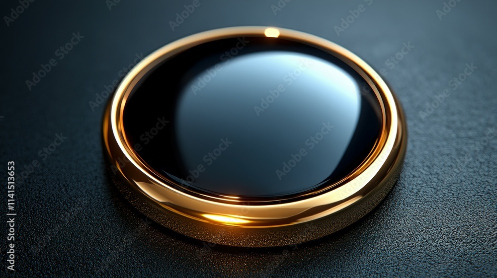 Gold ring encircles a dark circular disc Gold ring encircles a dark circular disc