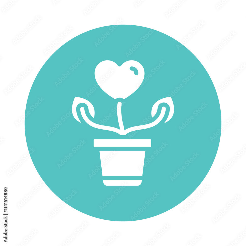 Love Plant Vector Gylph Icon. Eps 10 file Love Plant Vector Gylph Icon. Eps 10 file