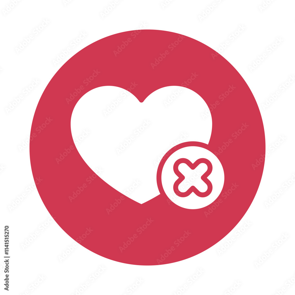 Dislike Heart Vector Gylph Icon. Eps 10 file Dislike Heart Vector Gylph Icon. Eps 10 file