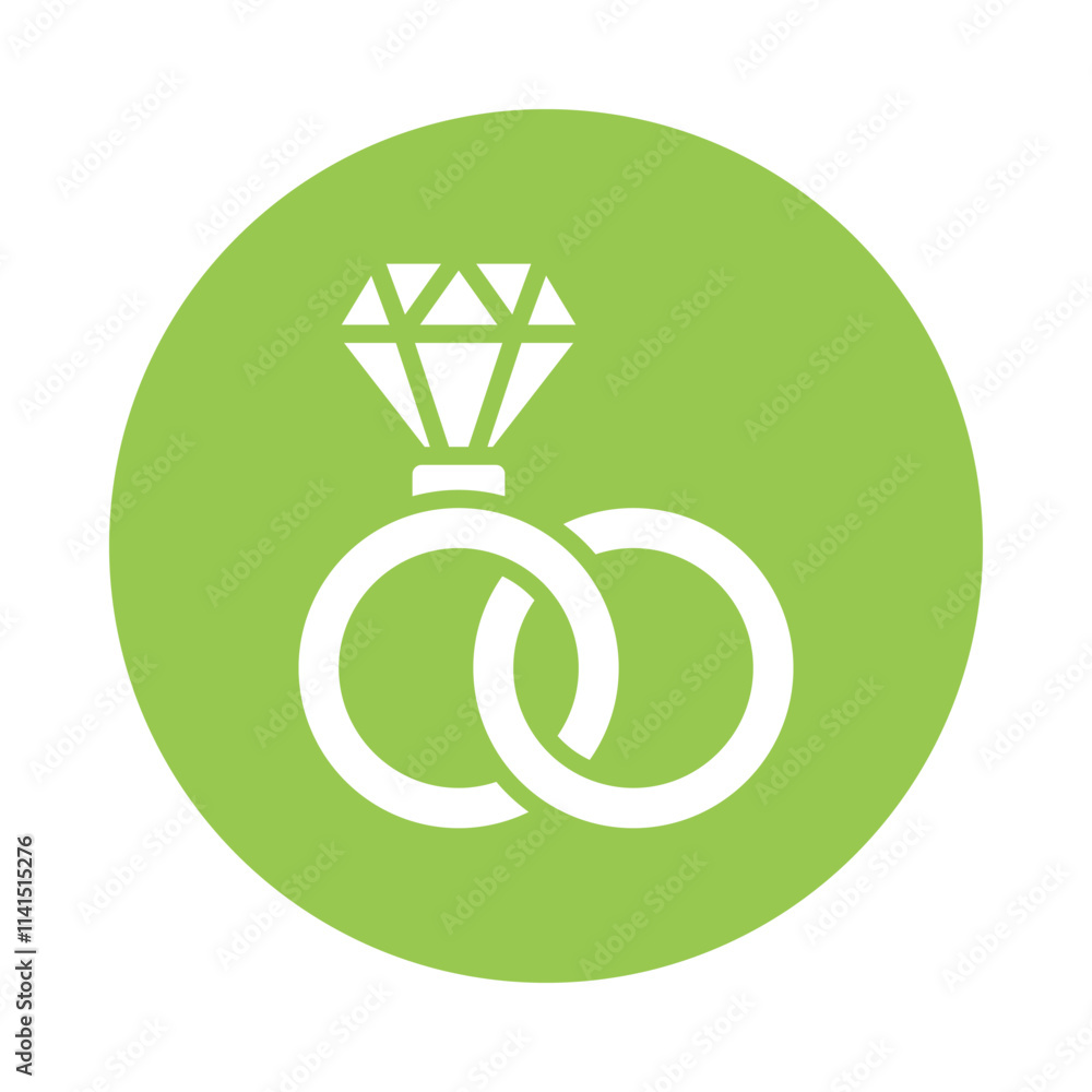 Diamond Ring Vector Gylph Icon. Eps 10 file 