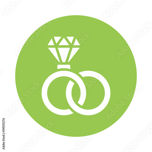 Diamond Ring Vector Gylph Icon. Eps 10 file 