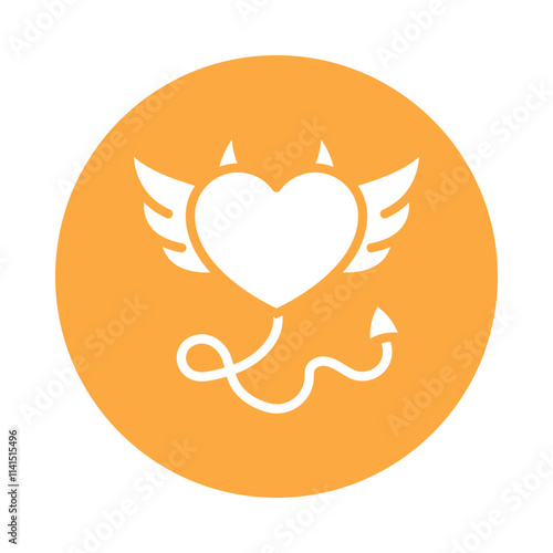 Devil Heart  Vector Gylph Icon. Eps 10 file 