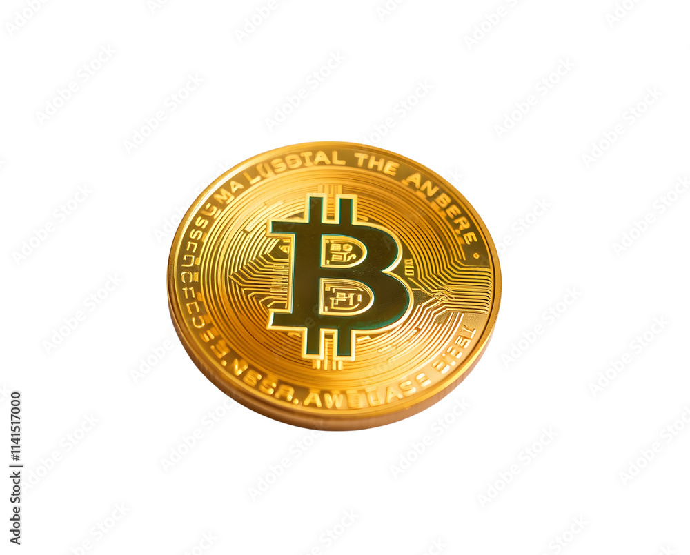 coin with Bitcoin symbol isolated on white background coin with Bitcoin symbol isolated on white background