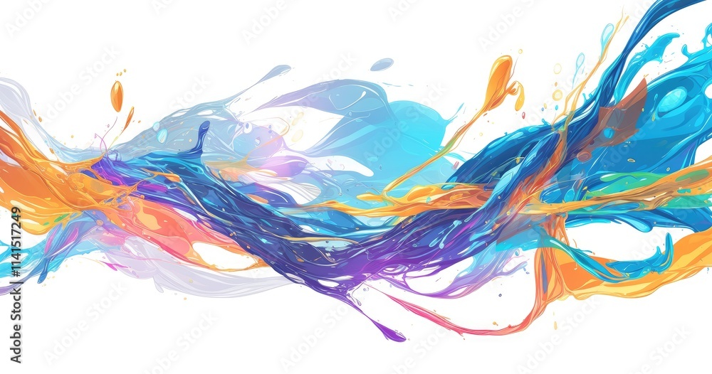 Fototapeta premium Abstract colorful wave design with fluid shapes and vibrant hues.