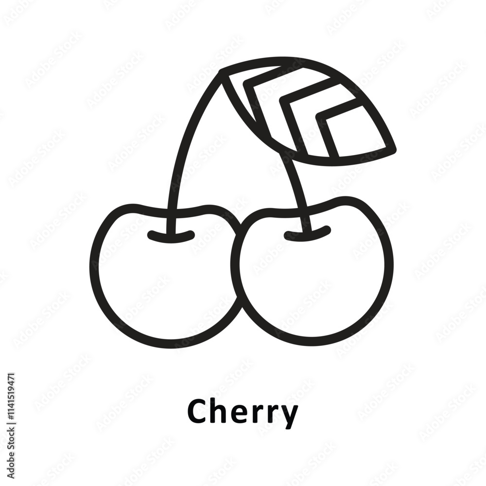 Cherry vector Outline Icon. Eps 10 File Cherry vector Outline Icon. Eps 10 File