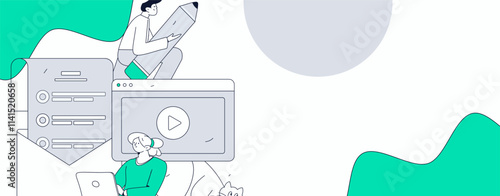 Education and learning people flat vector concept hand drawn illustration
