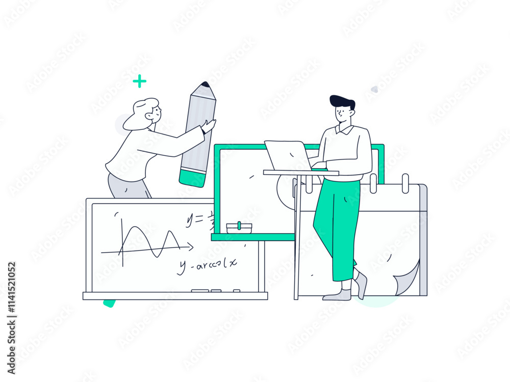 Education and learning people flat vector concept hand drawn illustration
Education and learning people flat vector concept hand drawn illustration