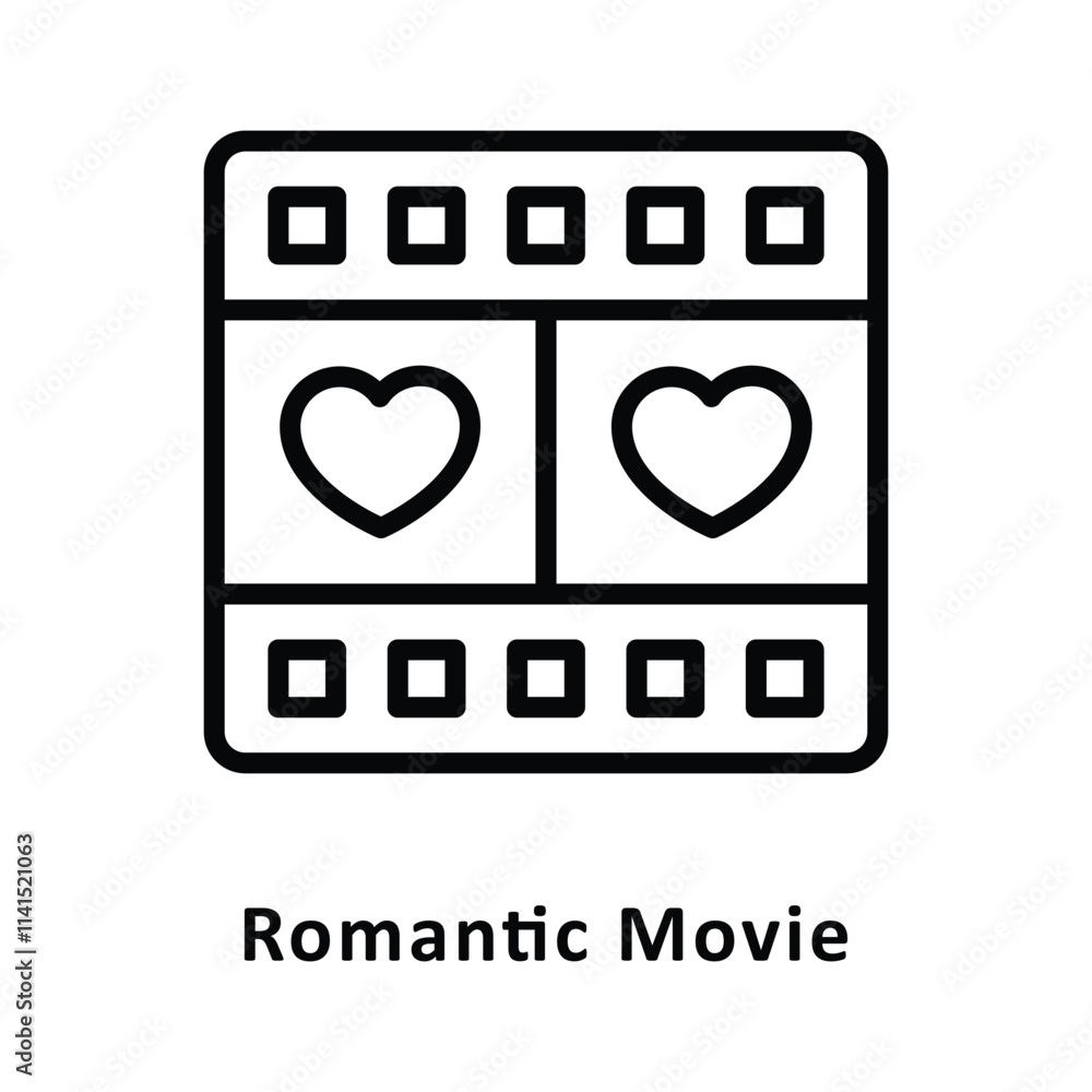 Romantic Movie vector Outline Icon. Eps 10 File Romantic Movie vector Outline Icon. Eps 10 File