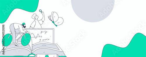 Education and learning people flat vector concept hand drawn illustration
