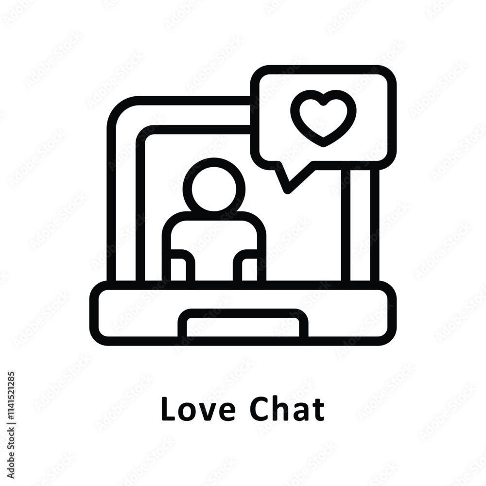 Love Chat vector Outline Icon. Eps 10 File Love Chat vector Outline Icon. Eps 10 File