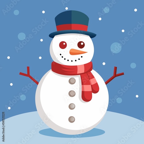 snowman with christmas tree