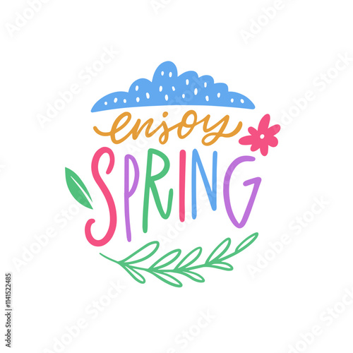 Experience the joy of Spring with a vibrant and colorful hand lettered design this season