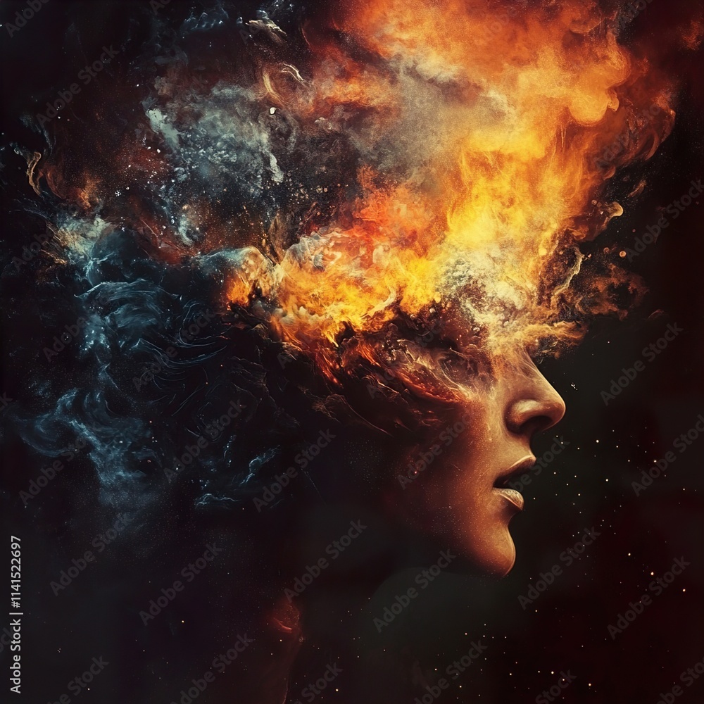 Fiery Soul: A Cosmic Portrait of Inner Strength Fiery Soul: A Cosmic Portrait of Inner Strength
