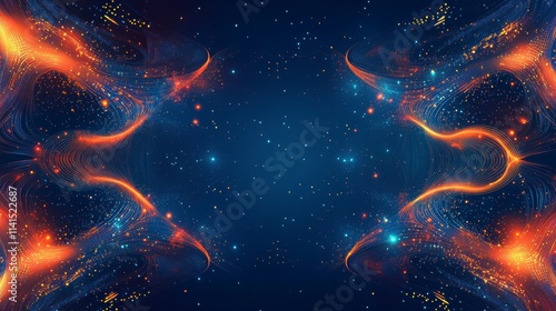 Fantasy Space Nebula with Stars and Cosmic Clouds