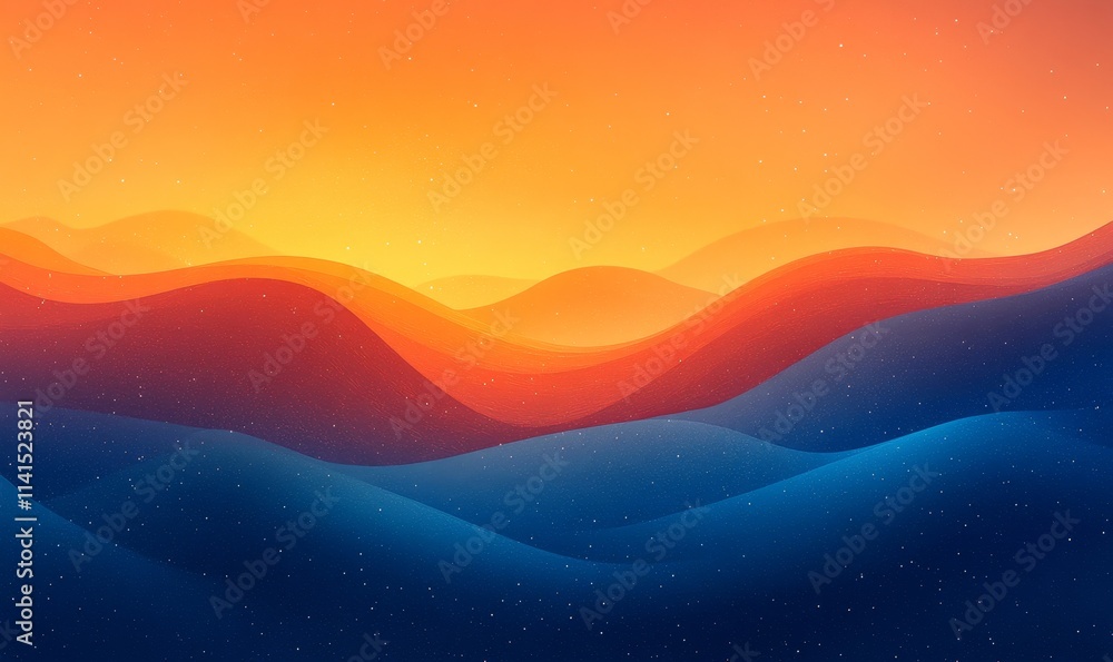blend of warm oranges and cool blues, Generative AI blend of warm oranges and cool blues, Generative AI