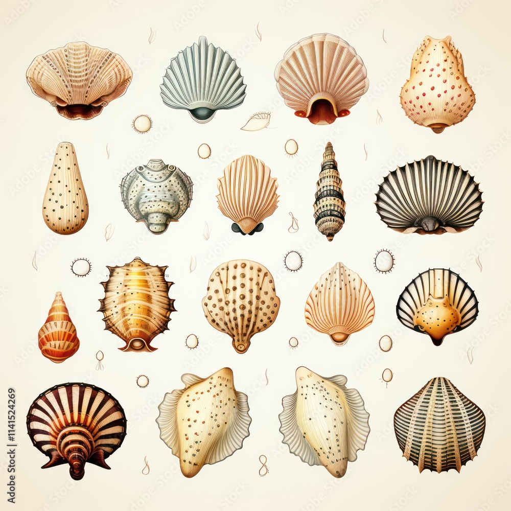 set of seashells By Generated AI set of seashells By Generated AI