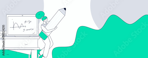 Education and learning people flat vector concept hand drawn illustration
