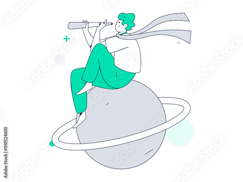 Education and learning people flat vector concept hand drawn illustration
