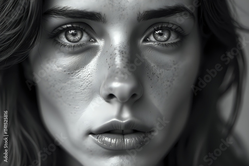 Wallpaper Mural Intimate Black and White Portrait of Young Woman with Thoughtful Expression
 Torontodigital.ca