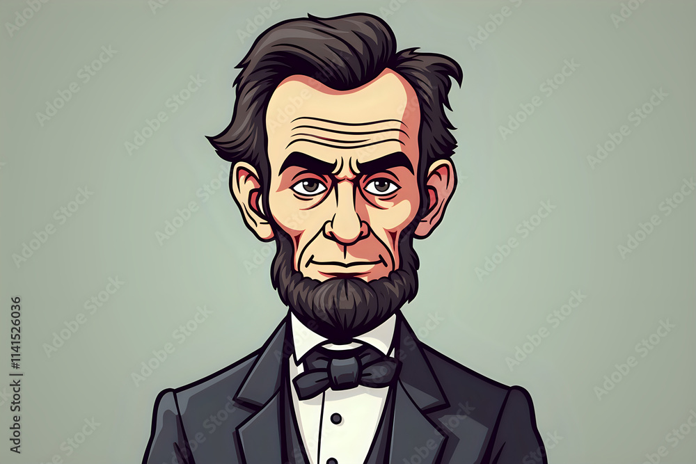 Presidential Portrait in Vector Style with Traditional Elements Presidential Portrait in Vector Style with Traditional Elements
