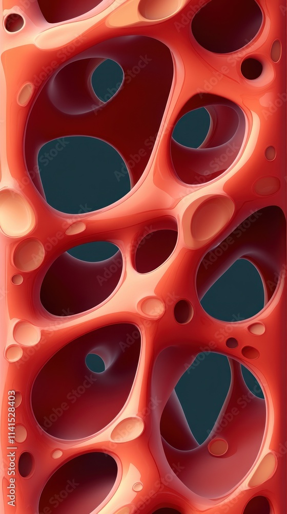 Close-up exploration of microscopic structures in red blood cells scientific illustration