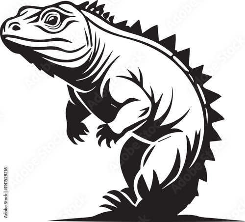 Wallpaper Mural Iguana silhouette vector Torontodigital.ca