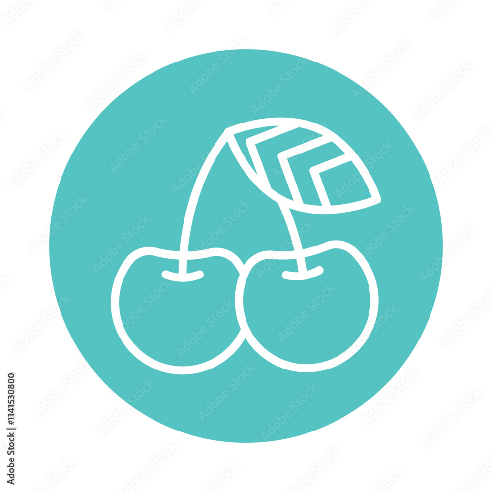 Cherry Vector Gylph Circle Icon. Eps 10 file Cherry Vector Gylph Circle Icon. Eps 10 file