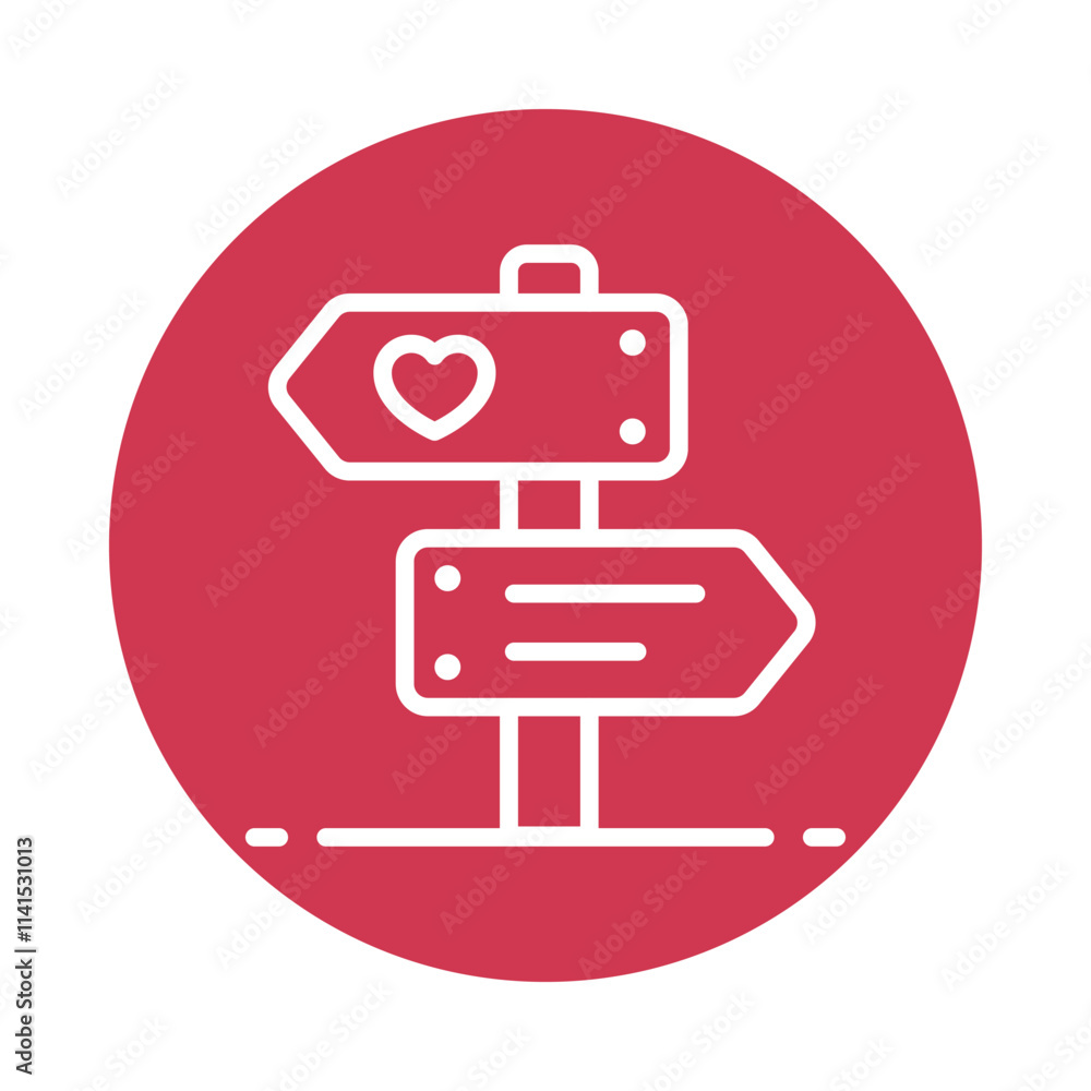 Love Direction Vector Gylph Circle Icon. Eps 10 file Love Direction Vector Gylph Circle Icon. Eps 10 file