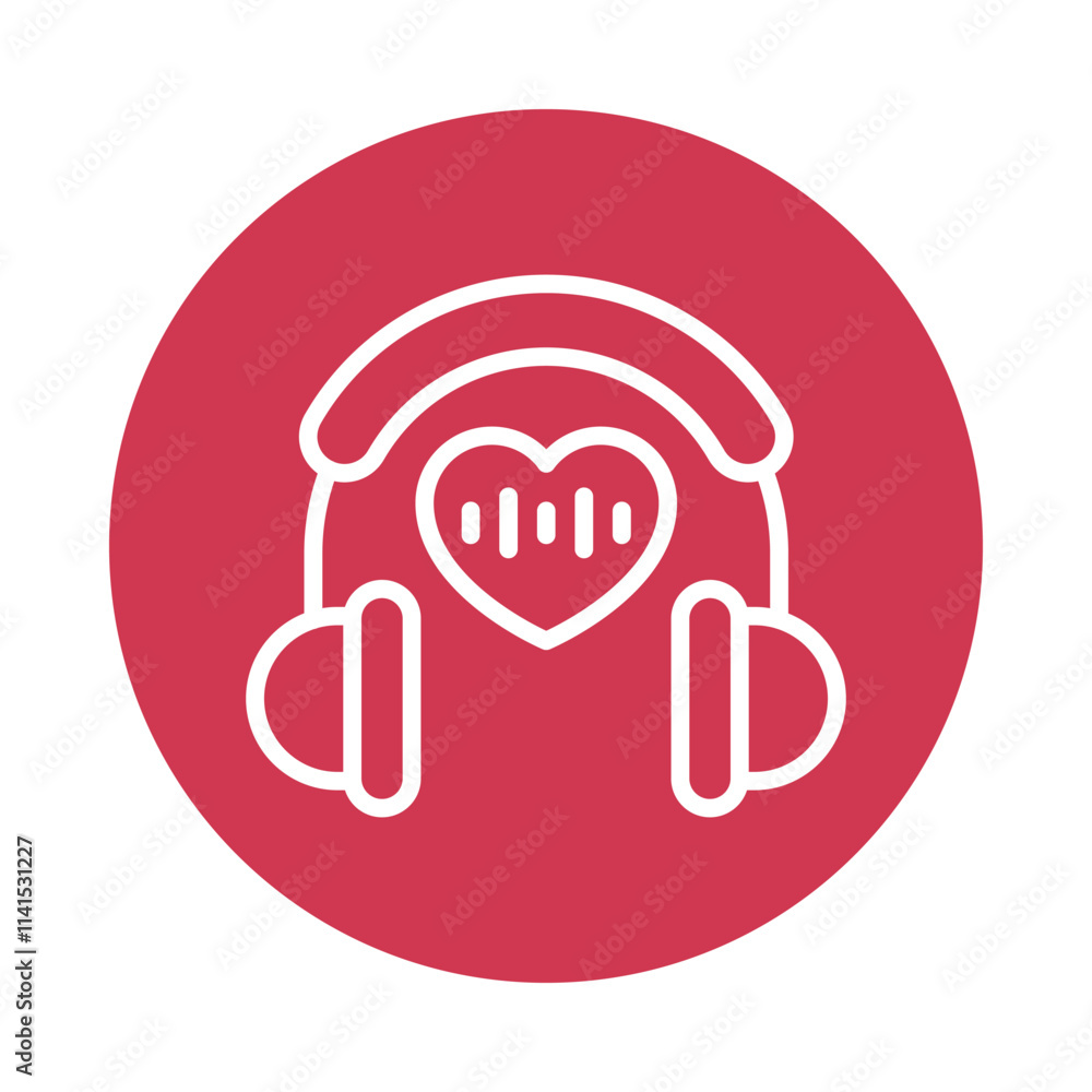 Romantic Music Vector Gylph Circle Icon. Eps 10 file Romantic Music Vector Gylph Circle Icon. Eps 10 file