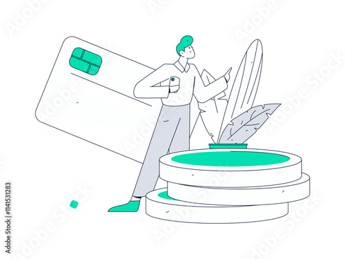 Internet financial management investment flat vector concept operation hand drawn illustration
