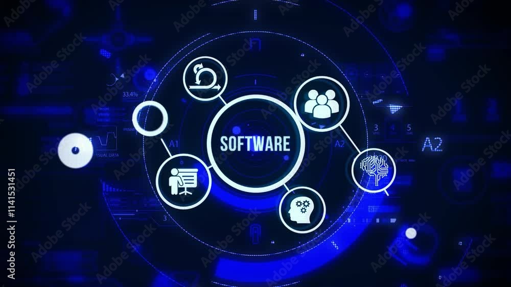 Software development and business process automation, internet and technology concept on virtual screen. Software development and business process automation, internet and technology concept on virtual screen.