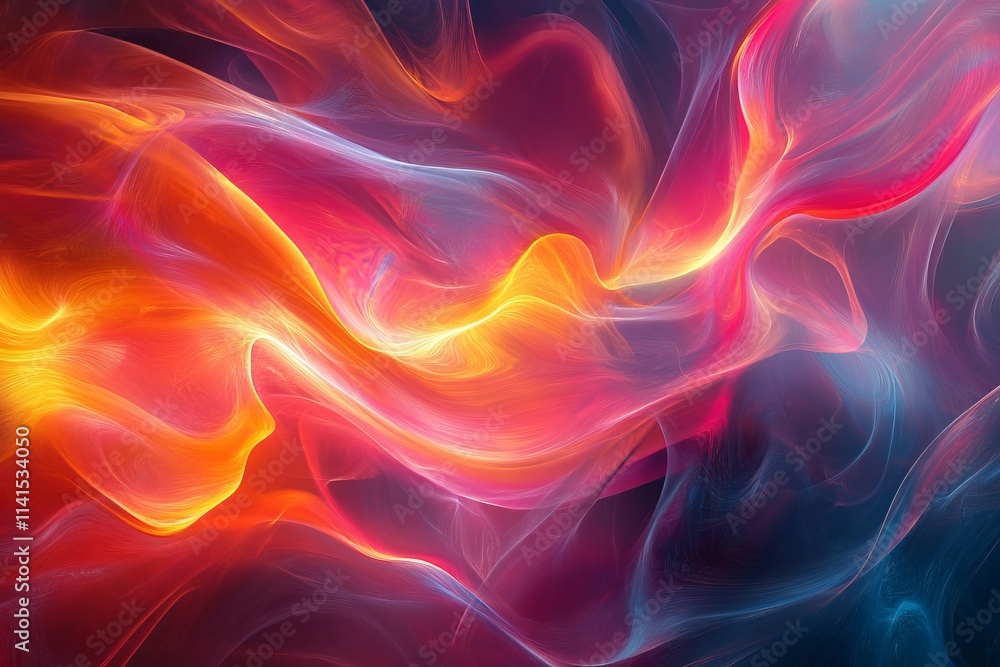 Fluid streams blending radiant glowing ribbons into abstract shapes. Generative AI Fluid streams blending radiant glowing ribbons into abstract shapes. Generative AI