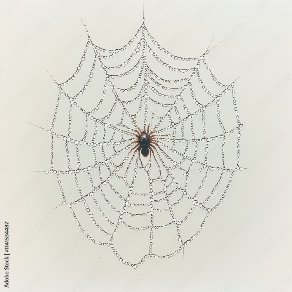 Fototapeta premium Intricate spider web with spider nature scene macro photography indoor environment close-up view natural beauty