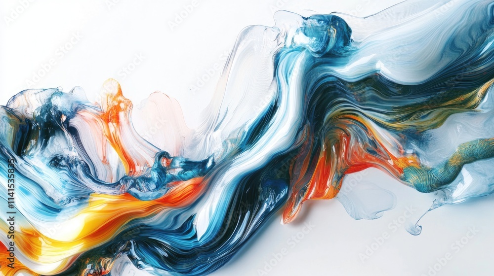 Fototapeta premium Close-up of painting of wave