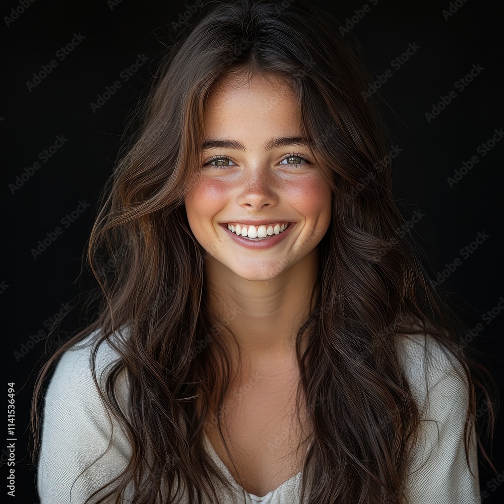 Beauty girl smiling and wearing a t-shirt in studio color background Beauty girl smiling and wearing a t-shirt in studio color background