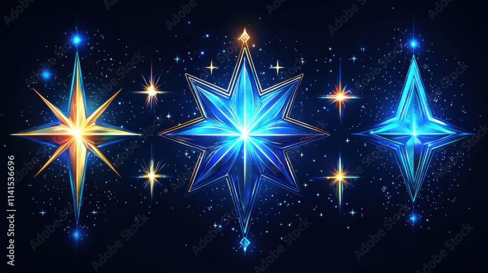 Fototapeta premium Celestial star patterns cosmic space digital art night sky front view mystical concepts for visual inspiration