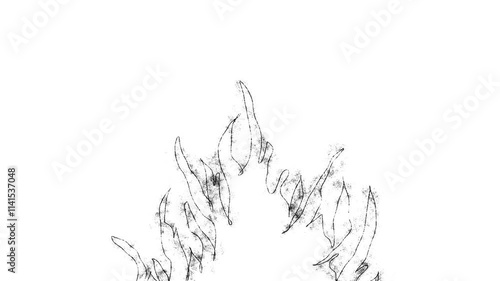 Hand drawn fire flame doodle sketch on white background video