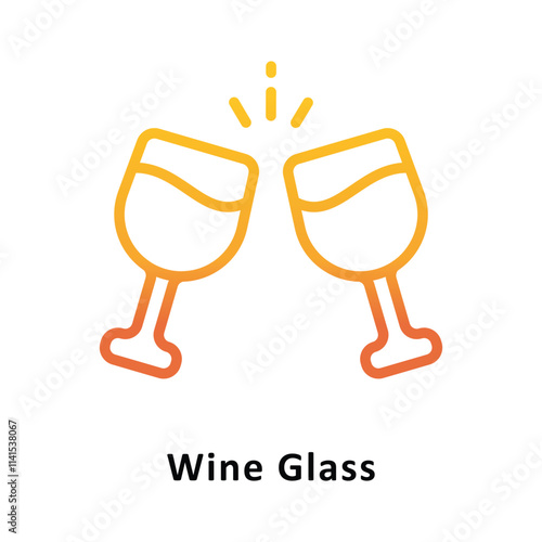 Wine Glass Vector Gradient Icon. Eps 10 file